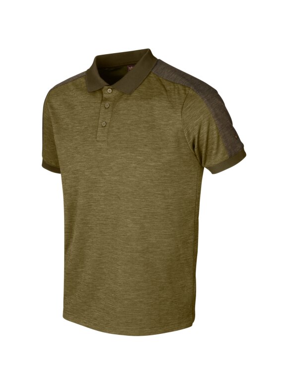T-Shirts & Poloshirts - Härkila - Härkila Tech polo -Dark olive/Willow green