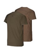 T-Shirts & Poloshirts - Härkila - Härkila logo t-shirt 2-pack -Willow green/Slate brown