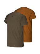 T-Shirts & Poloshirts - Härkila - Härkila logo t-shirt 2-pack -Willow green/Rustique clay