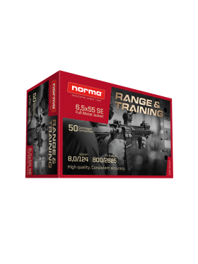 Trænings ammunition - Norma - Range & Training 6,5x55 SE 8,0g