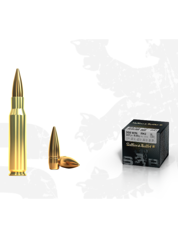 308 Win. - Sellier & Bellot - S&B FMJ 308 Win. 9,55g. 308 Win. - Sellier & Bellot - S&B FMJ 308 Win. 9,55g.
